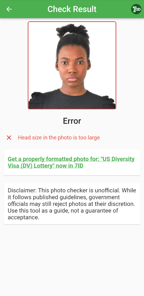 7ID DV Program photo checker - bad photo