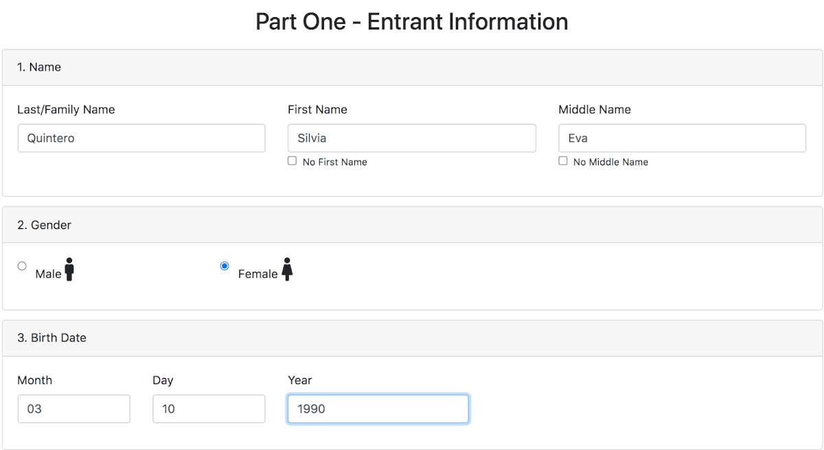 DV Lottery Registration Form How To Fill It   Green Card Lottery Entry Form 